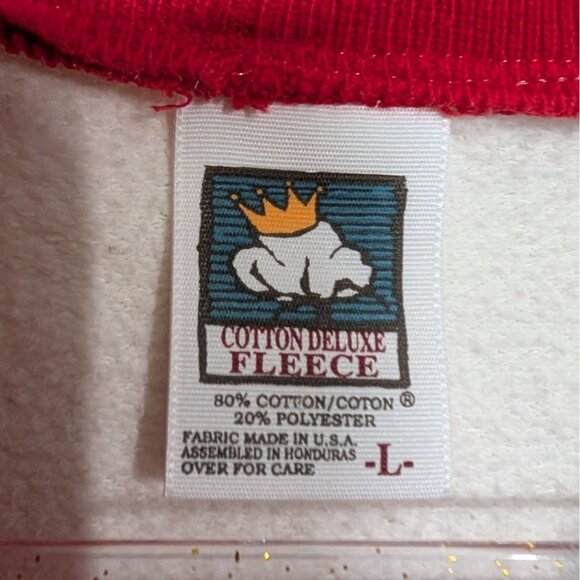 Vintage Cardinal Floral Sweatshirt Womens Size Large White Red Columbus Zoo - Picture 5 of 10